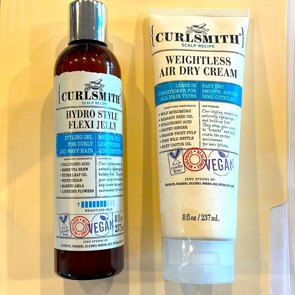 NEW UNUSED Full Size Curlsmith Weightless Air Dry Cream and Hydro Style Jelly